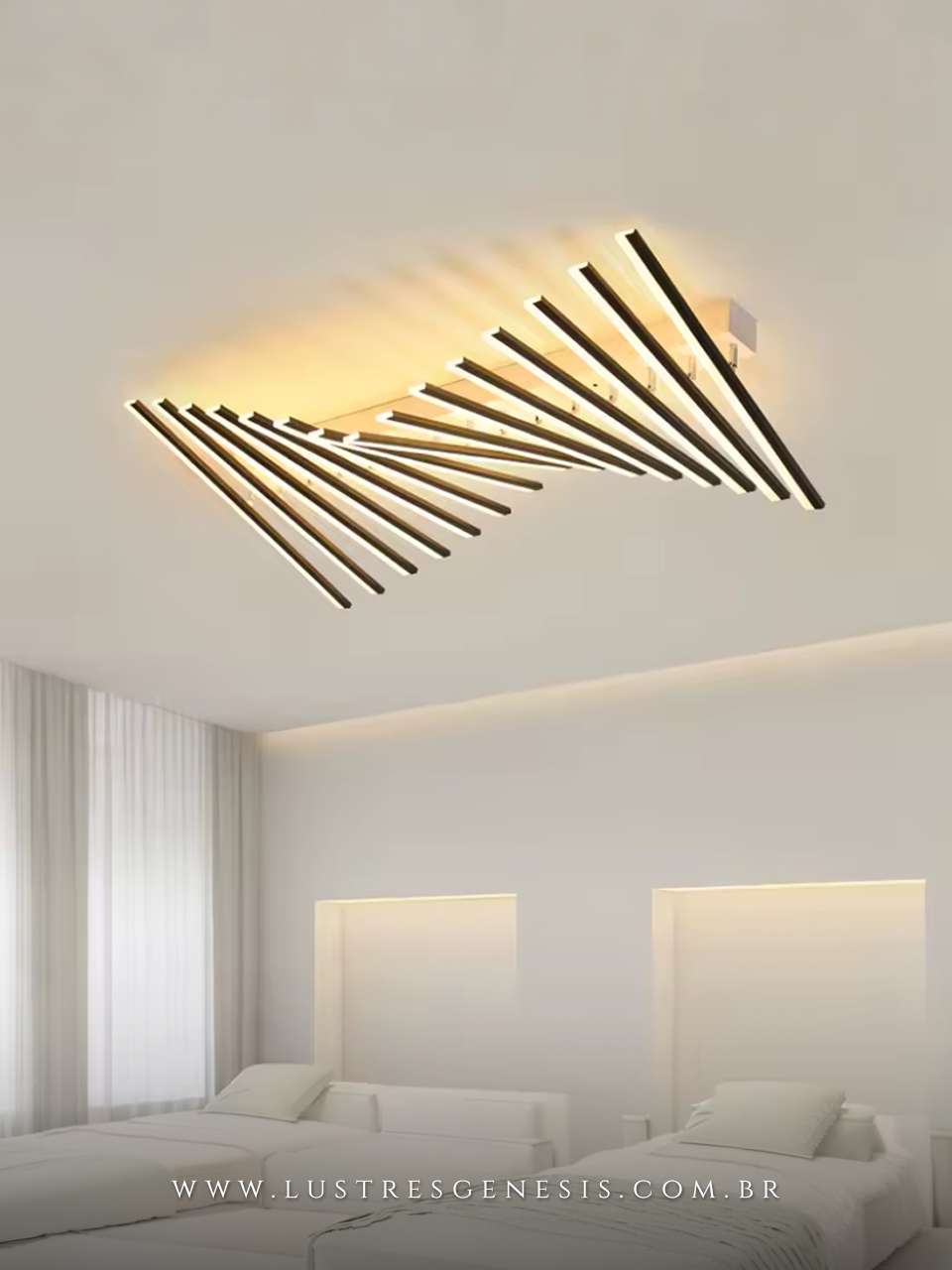 Painel de LED Sobrepor Luna 80cm Alumínio Minimalista